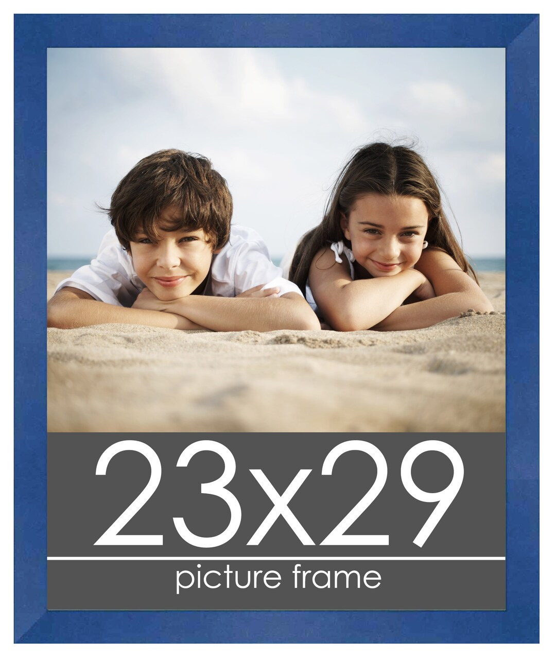 23x29 Classic Modern Blue Picture Frame - UV Acrylic, Foam Board Backing, Hanging Hardware